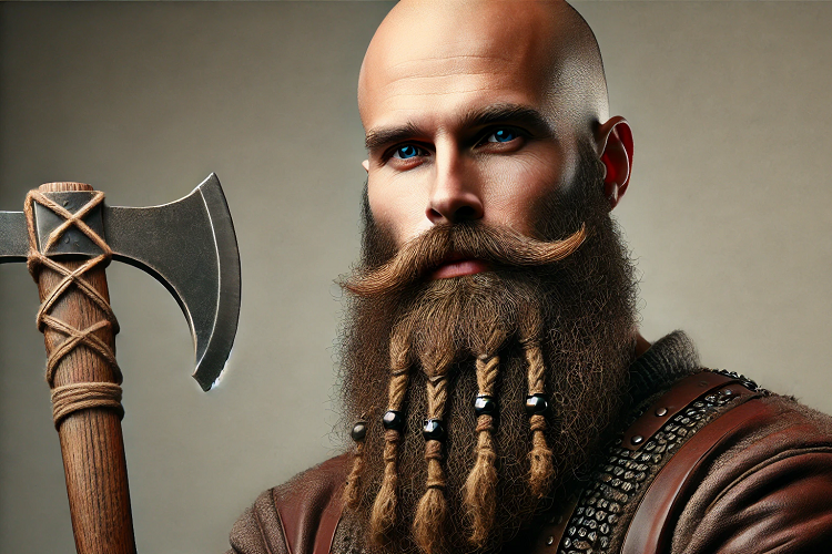 Bald man with viking beard