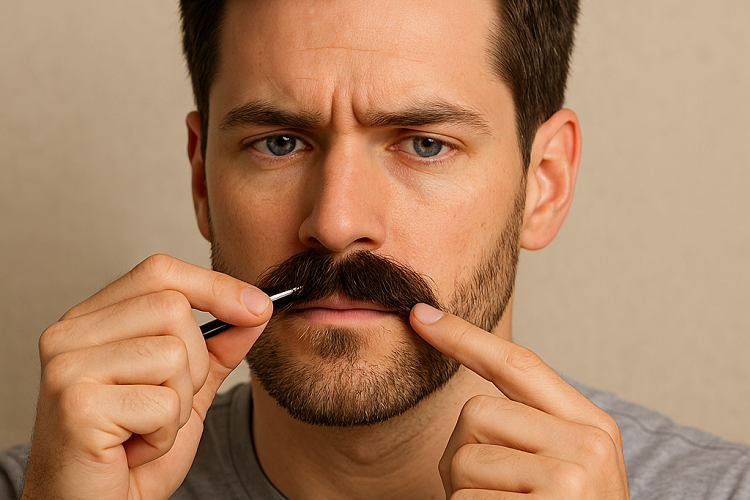 how to apply a fake mustache
