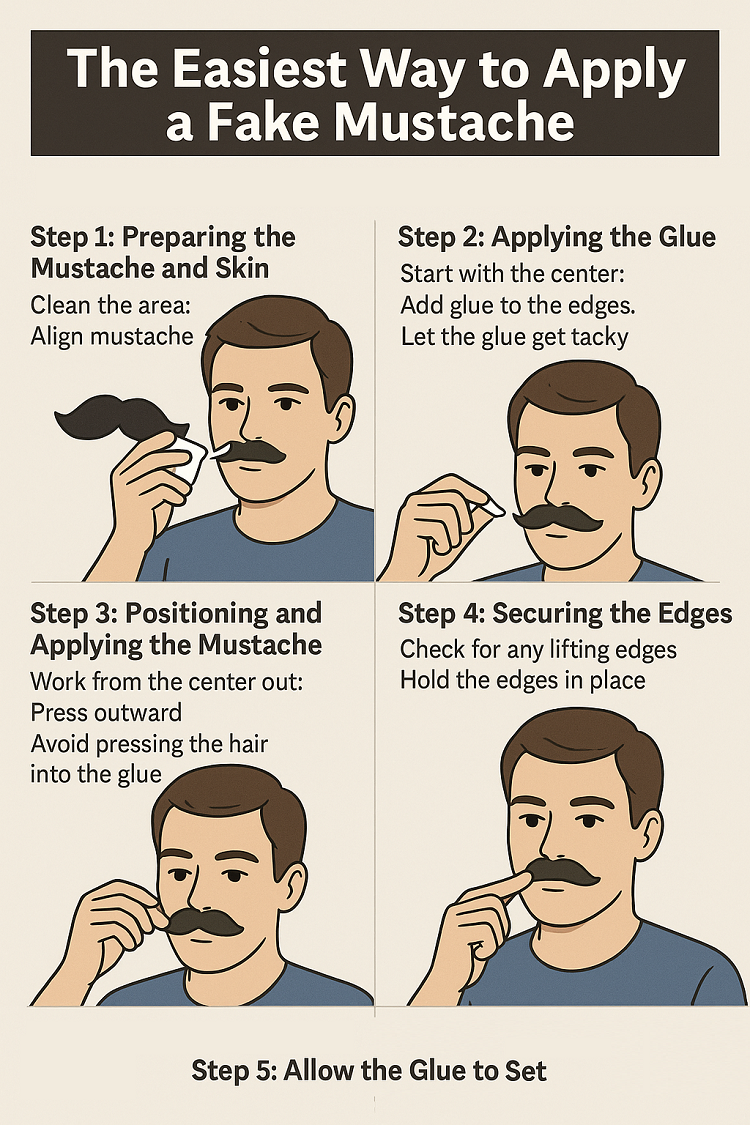 how to apply fake mustache