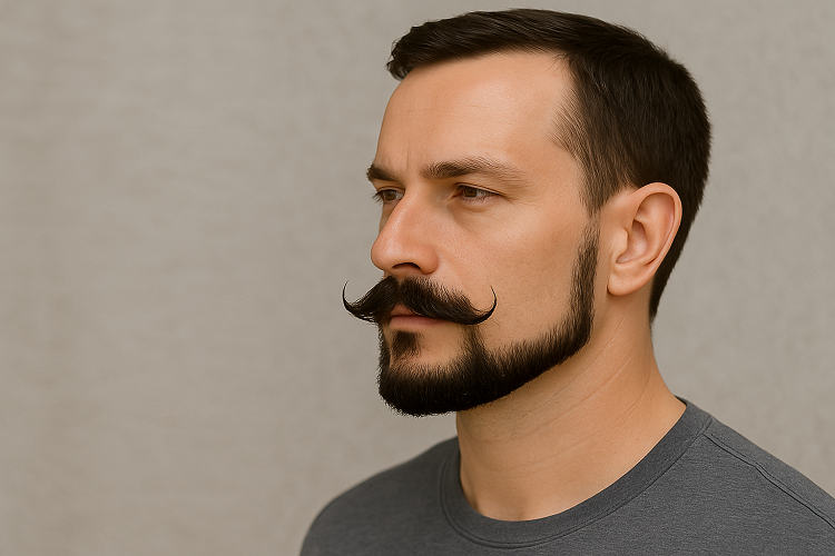 Chin Strap Beard With Mustache