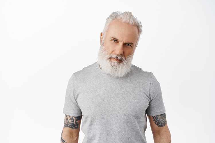 short white beard style