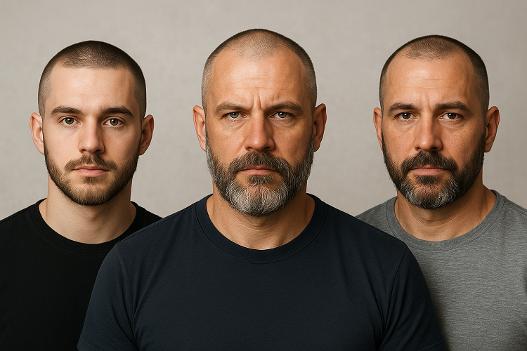 Masculine Buzz Cut with Beard Styles